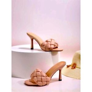 Braided Stiletto Heeled Sandals